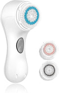 Microtree Electric Facial Cleansing Brush, No Rotation, Sonic Vibrating Rechargeable Face Scrubber Exfoliator, 2 Speeds for Gentle Clean, Face Brushes for Cleansing, Waterproof Face Wash Brush