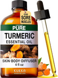 100% Pure Turmeric Oil - 4 Fl Oz Turmeric Essential Oil for Hair, Skin, Diffuser, Aromatherapy & DIY Soap Making Scent