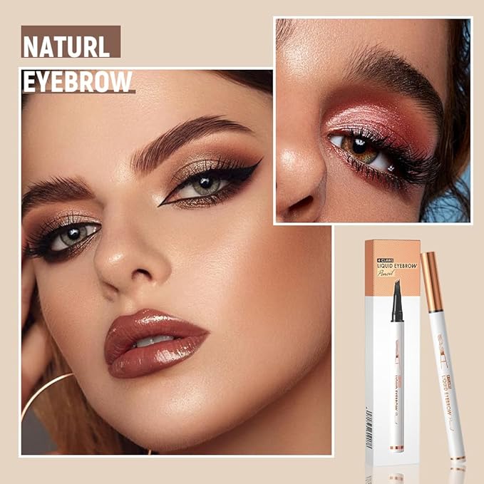 Eyebrow Pencil, Microblading Eyebrow Pencils for Women, Premium Magic 3D Waterproof Microblading Eyebrow Pen 4 Fork Tip Tattoo Pencil, Eye Brow Makeup Long-Lasting for Women (Black)