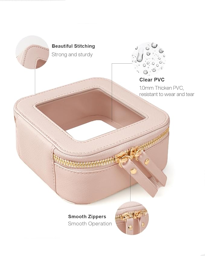 FFpaw Clear Makeup Bag, Small Makeup Bag TSA Approved Toiletry Bag Cosmetic Travel Bag Cute Makeup Bag Organizer Makeup Case Pouch Car Essentials for Women Men