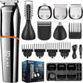 PRITECH Men's Grooming Kit, 6-in-1 Beard Trimmer & Hair Clipper, Cordless