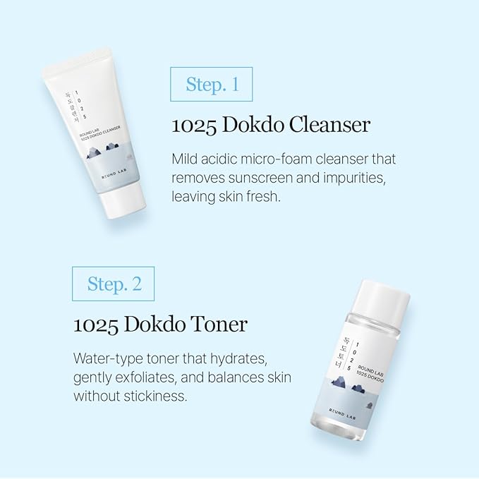 ROUND LAB 1025 Dokdo Hydrating Mini Kit 4-Step Skincare Set