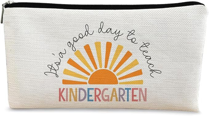 BARPERY Kindergarten Teacher Gift: Makeup Bag, Cosmetic Bag Zipper Travel Toiletry Bag, Best Teacher Gifts