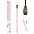 KEMEISI Acrylic Nail Brush Size #8, 100% Pure Kolinsky Nail Art Brushes for Acrylic Application, Sturdy Starry Handle Oval Shaped Nail Design Tools for Professional Manicure DIY, Pink