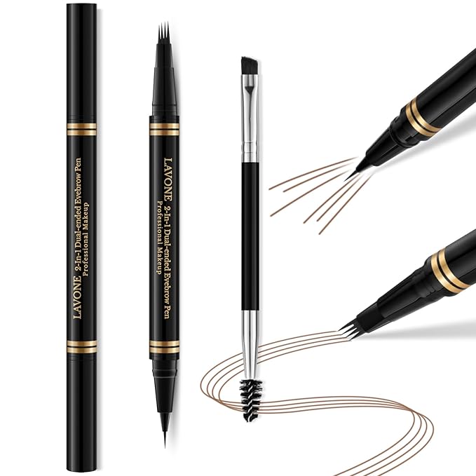 Eyebrow Color Kit with Brow Color & Eyebrow Pencil, 2-in-1 Natural Effects Eyebrow Makeup Set, Easy & Safe to Use 10ml - Brunette Brown