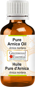 Greenwood Essential Arnica Oil (Arnica Montana) | Infused | Pure | Non-Sticky | Lightweight | for Massage Preparations | Natural | Ayurvedic | for Men & Women | All Skin Types | 30ml (1 oz)
