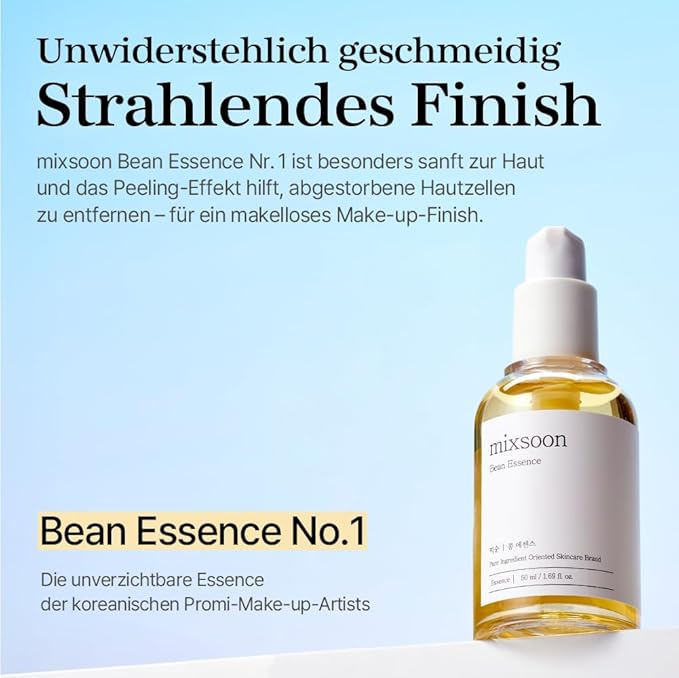 mixsoon Bean Essence Korean Skin Care, Gentle AHA Exfoliating Essence for Glass Skin Glow, Hydrating Face Serum with Fermented Bean, Smooth Skin, 50ml / 1.69 fl.oz. Korean Glass Skin Care