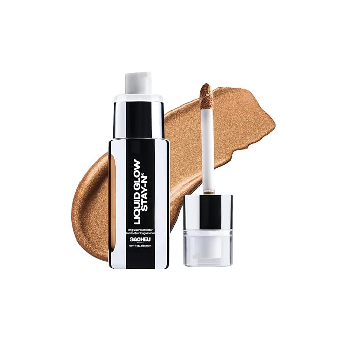 Sacheu Liquid Glow STAY-N Highlighter, Illuminator & Bronzer, Sun Daze