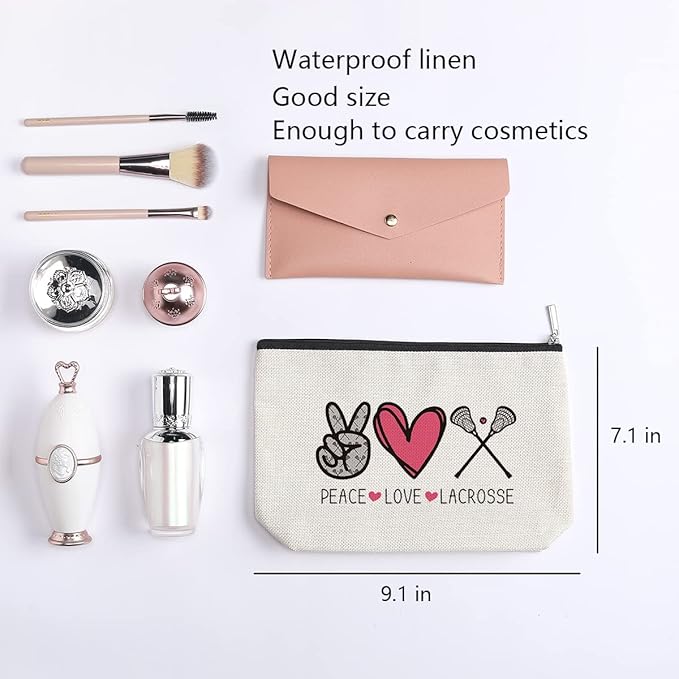 kdxpbpz Lacrosse Gifts Funny Gift for Her Him Lacrosse Makeup Bag Gift for Team Member Players Birthday Christmas Gifts for Women Her Coworker Sister Friend BFF Bestie