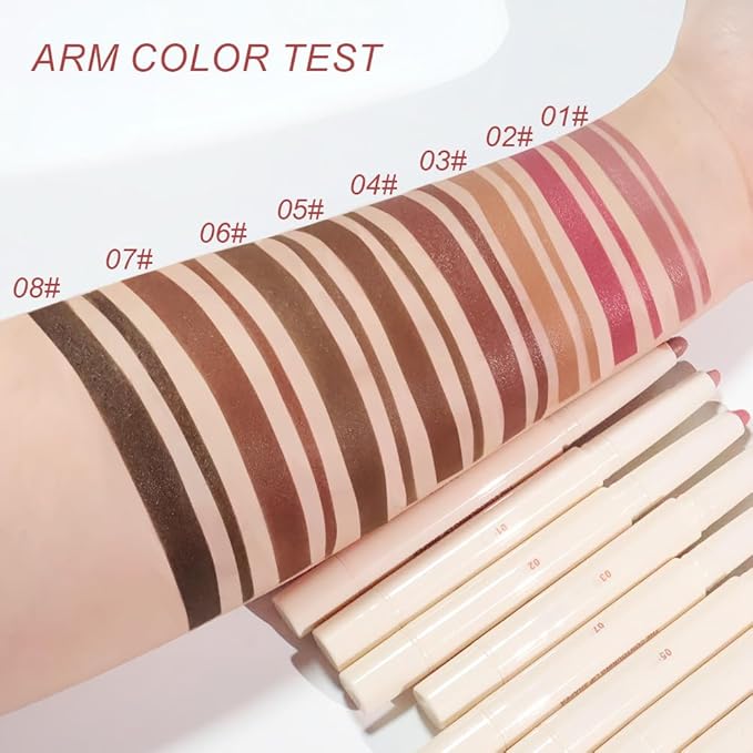 SUAKE Plump Matt Lipstick Lipliner Pencil Pack,Waterproof Crayon with Silicone Smudger for Define Contours & Sculpting Lip, Longwear Moisture Smooth Creamy Formula for Lip Makeup-02 Wine (A10)