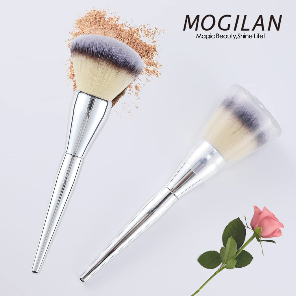 MOGILAN Powder Brush Large Foundation Brush for Pressd Powder Premium Fluffy Synthetic Kabuki Makeup Brush Perfect For Blending Buffing with Loose Powder Liquid Foundation Full Coverage