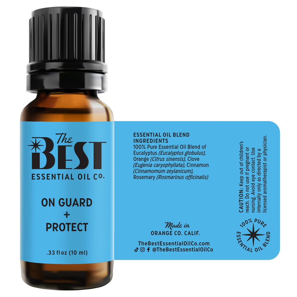The Best On Guard + Protect Essential Oil Blend- Premium Grade- 100% Pure & Natural for Aromatherapy, Diffuser, Spa, Massage, Air Freshener- 10 ml (.33 fl oz)