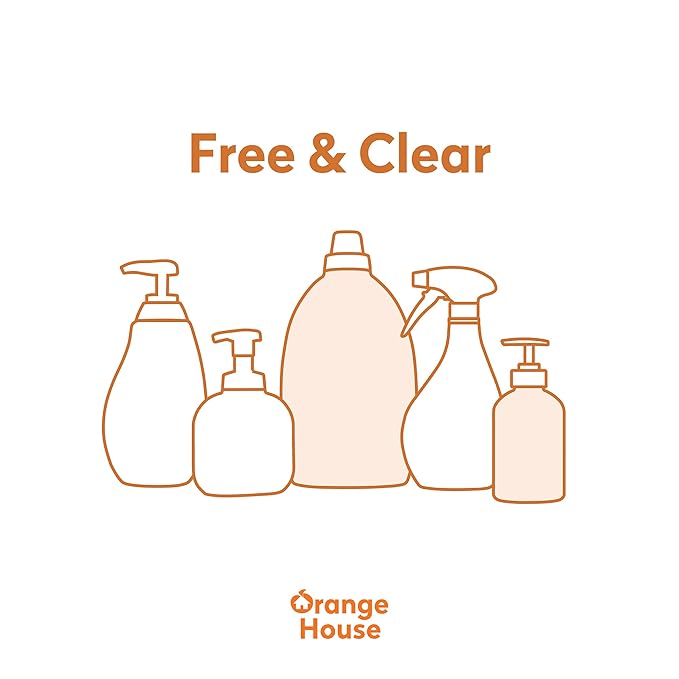ORANGE HOUSE Natural Liquid Hand Soap, Cold-Pressed Orange Oil, 6 Pack