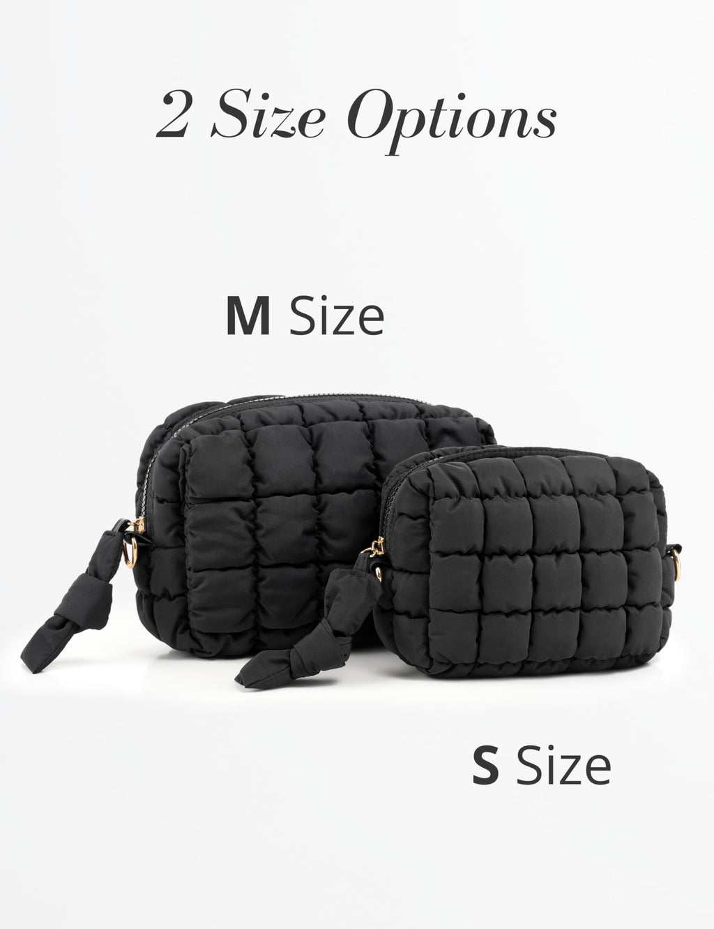Yarnic Quilted Makeup Bag Cosmetic Bag, Travel Toiletry Bag for Women, Cute Makeup Bag Organizer Puffer Makeup Pouch (M, Khaki)