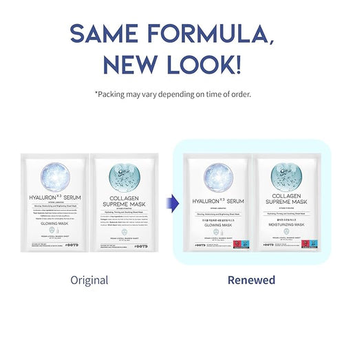 #OOTD Hydrating Soothing Sheet Masks with Collagen,Ceramide,Cica(30-Pack)