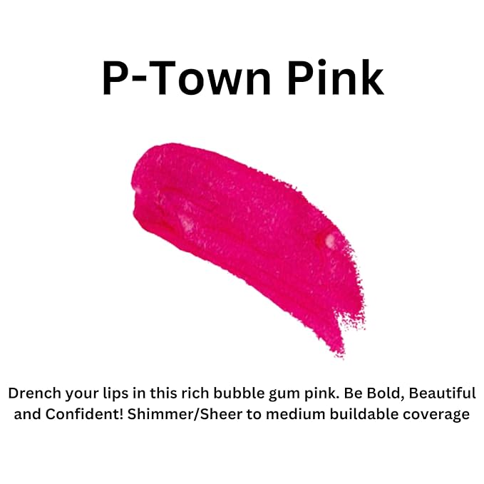 Boston Mints P-Town Pink Lip Gloss (.25oz) Vegan, Gluten-Free, Cruelty-Free Formula With Aloe, Vitamins C & E, Spearmint Extract and a Sheer Shine Finish for Soft, Fuller-Looking, Hydrated Lips