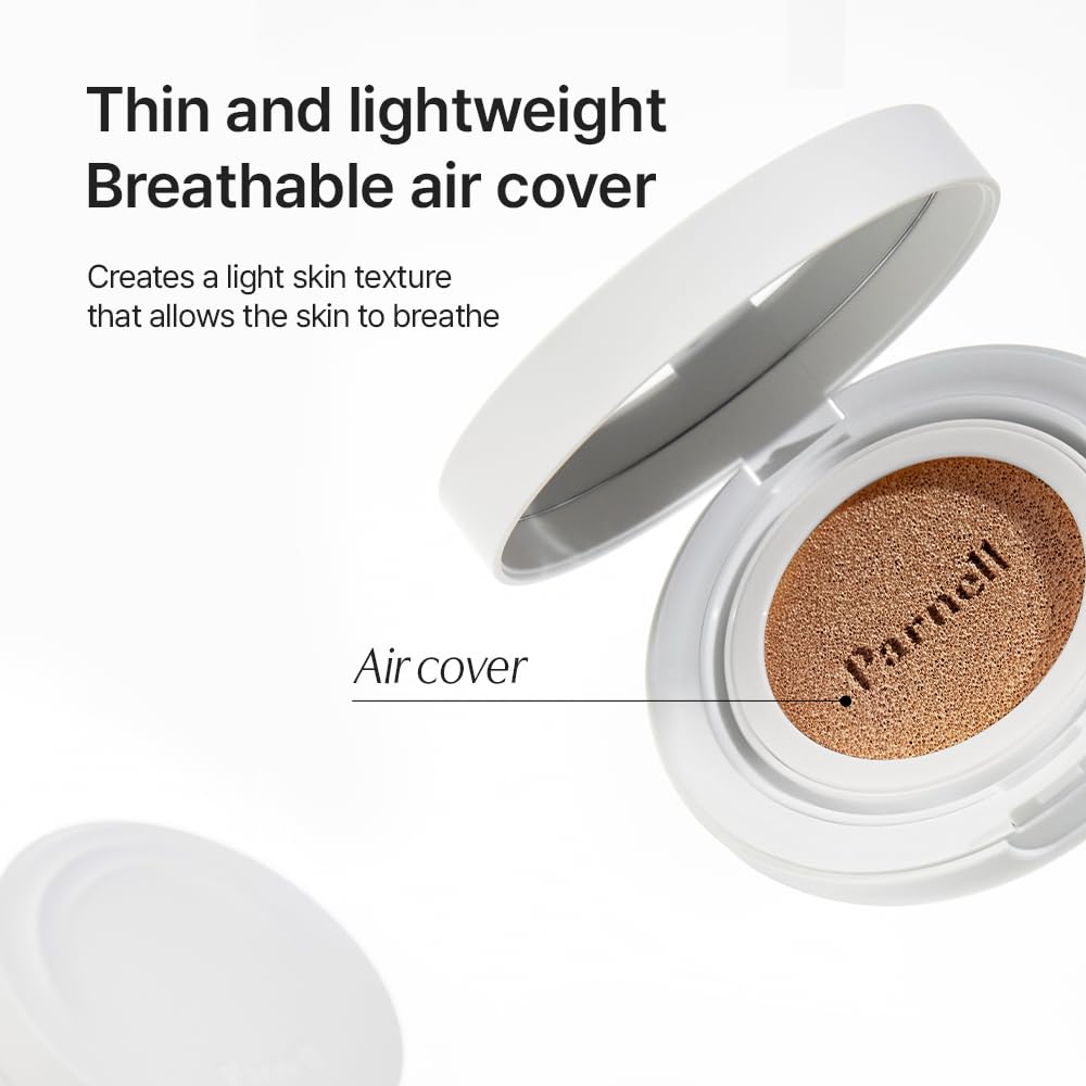 Parnell Cicamanu Serum Cushion - Moisturizing Foundation for Soothing, Coverage, Glass Skin and Lightweight for Sensitive and Dry Skin Pearl Skin (0.52 Fl Oz) (13C)
