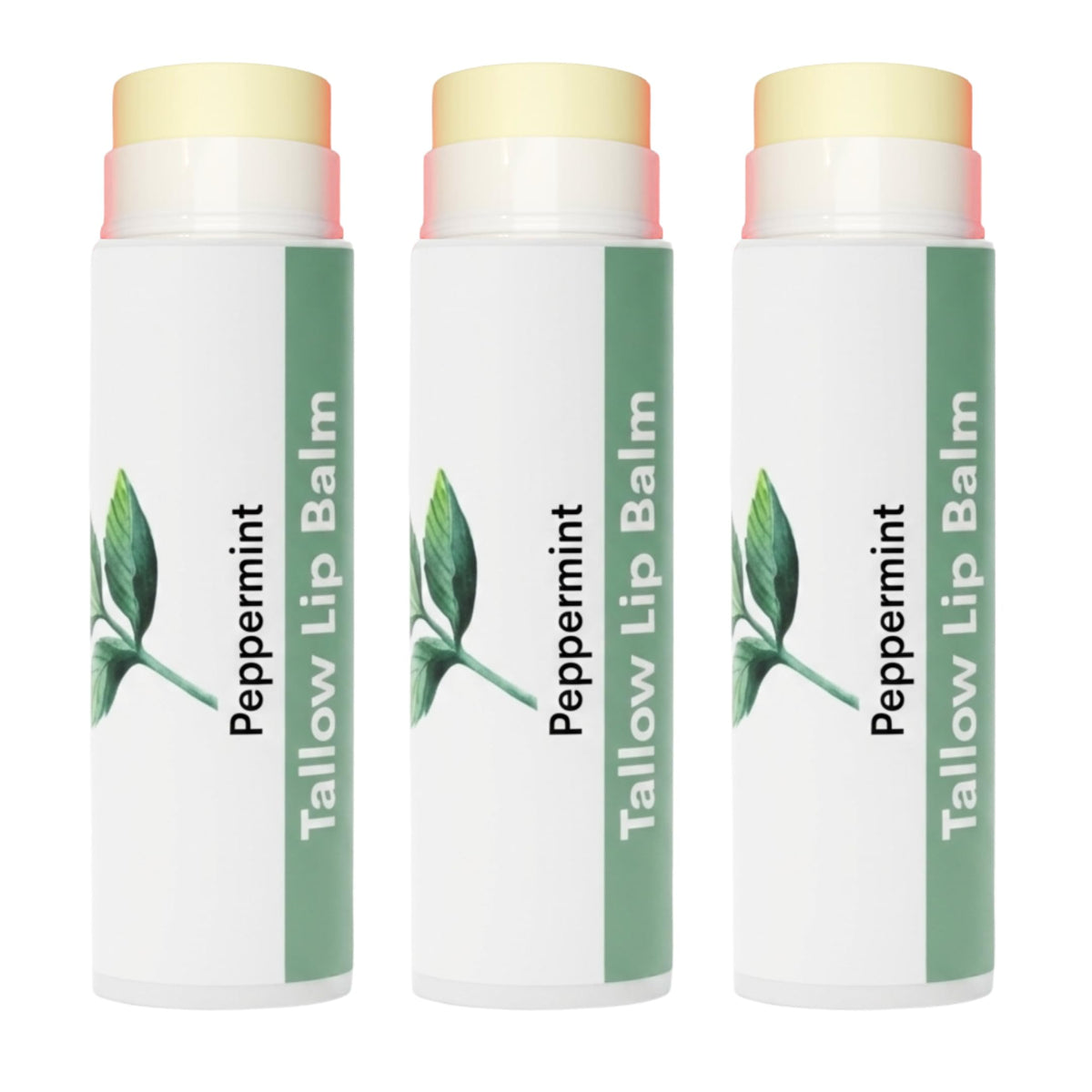 Tallow Lip Balm by Cattle Creek – All-Natural Ingredients, Long-Lasting Moisture and Hydration for Dry, Cracked, and Chapped Lips, Soothing Formula for Soft Skin (Pack of 3, Red Cherry)
