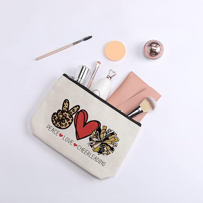 kdxpbpz Cheer Stuff Cheerleader Cheer Bag Funny Cheerleader Gifts Cheerleading Gift Christmas Birthday Gifts for Women Her Female Cheer Team Merchandise - Peace Love Cheerleading