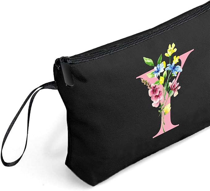 SEAMOON A-Z Womens Birthday Gifts, Initial Cute Makeup Bag with Mirror, Y