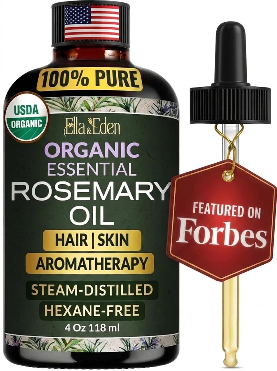 Organic Rosemary Oil for Hair Growth, 100% Pure USDA Certified, 4 Fl Oz
