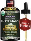 Organic Rosemary Oil for Hair Growth, 100% Pure USDA Certified, 4 Fl Oz