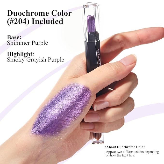 LUXAZA 3 Pcs Cream Eyeshadow Stick Quick Makeup Set Lavender Purple White