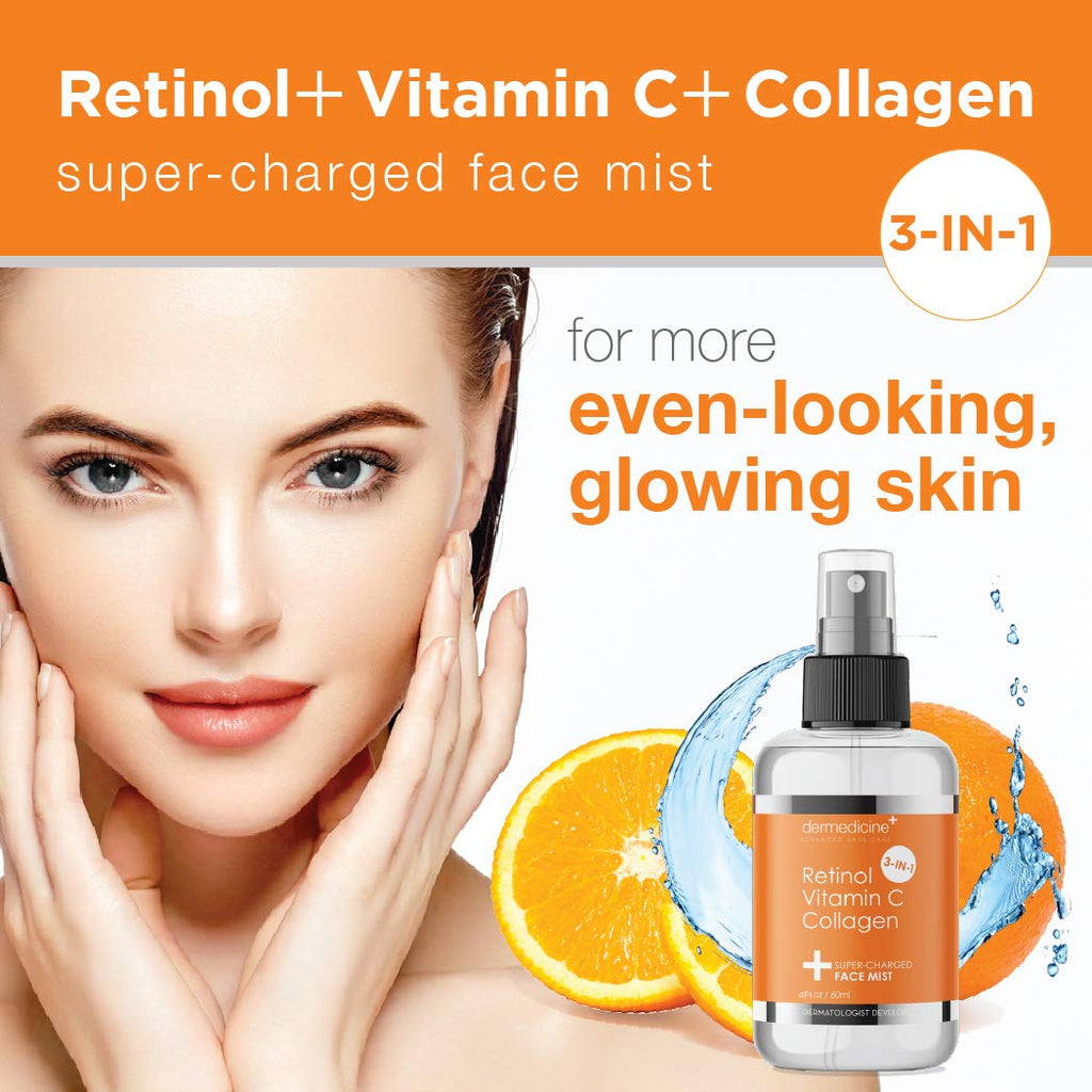 Anti-Aging Face Mist with Retinol, Vitamin C, Collagen, 4 fl oz, 120 ml