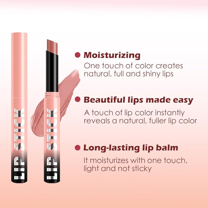 QIDSTERS 4Pcs Matte Lipstick Crayon Set for Women, Neutral Lip Stick Pencil 24 Hour Long Lasting Waterproof, Non-Drying Hydrating Formula Lip Gloss Makeup, Vegan & Cruelty-Free, 01