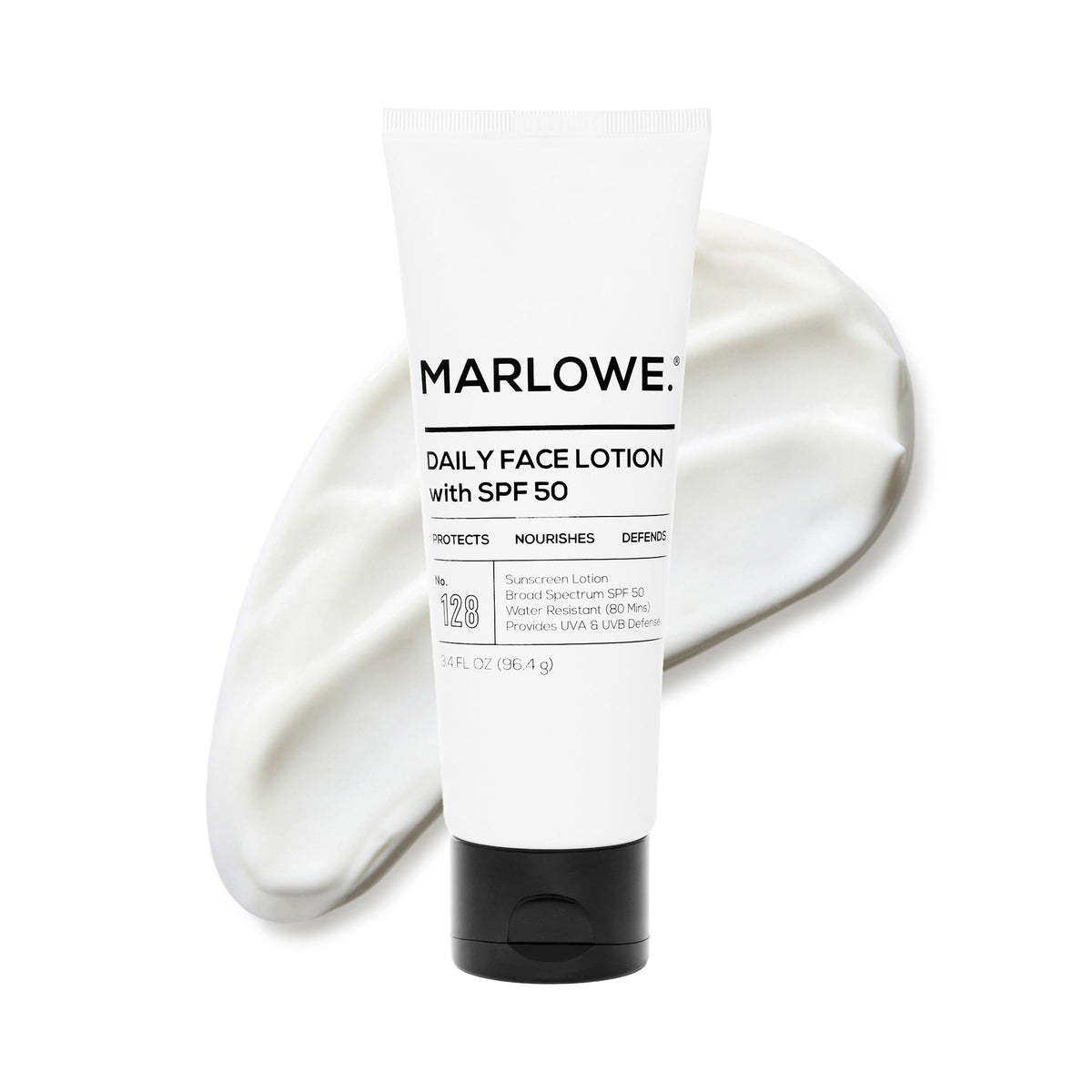 MARLOWE. Face Moisturizer with SPF 50, Daily Sunscreen Lotion, 3.4 oz
