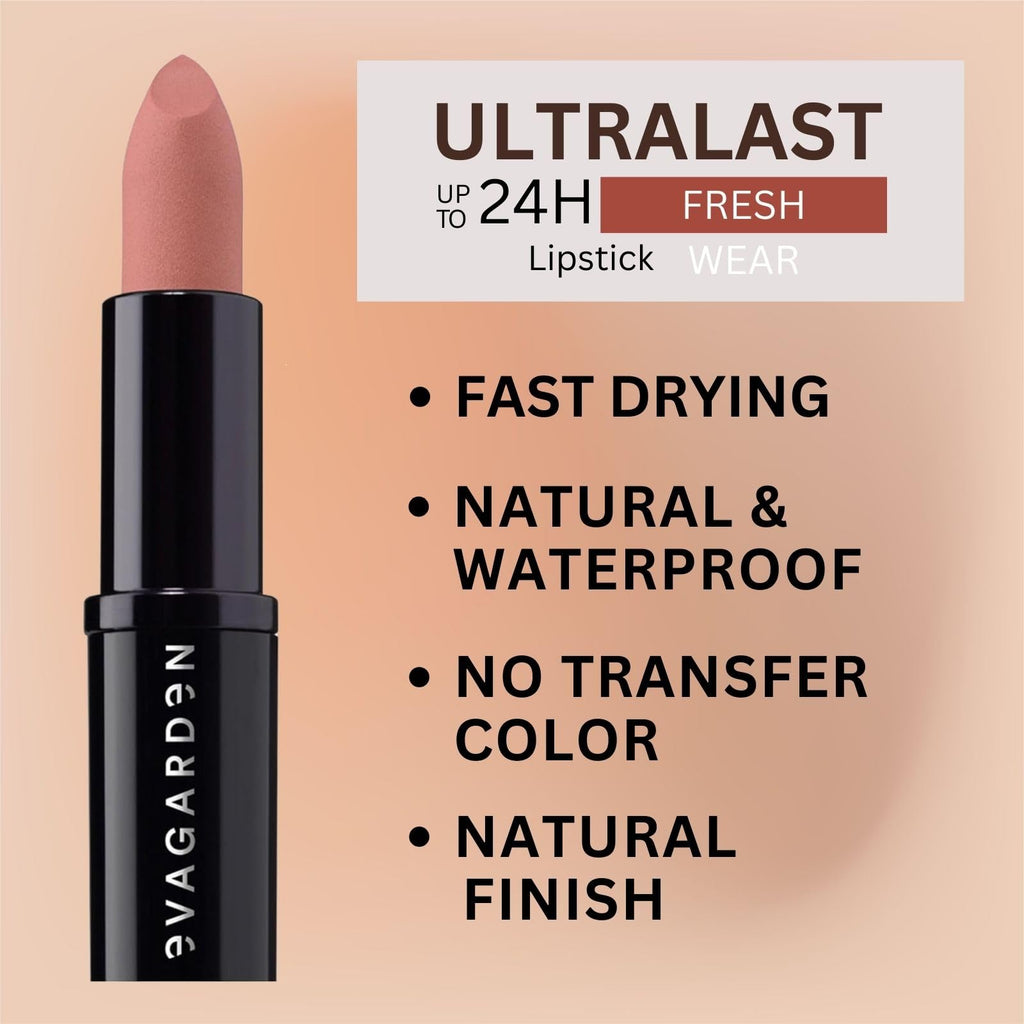 EVAGARDEN The Matte Lipstick - Velvety Texture and Vibrant Ultra-Matte Finish - Pigmented, Soft and Silky Formula and Smooth Application - Offers Bold Saturated Color - 636 Classic Nude - 0.1 oz