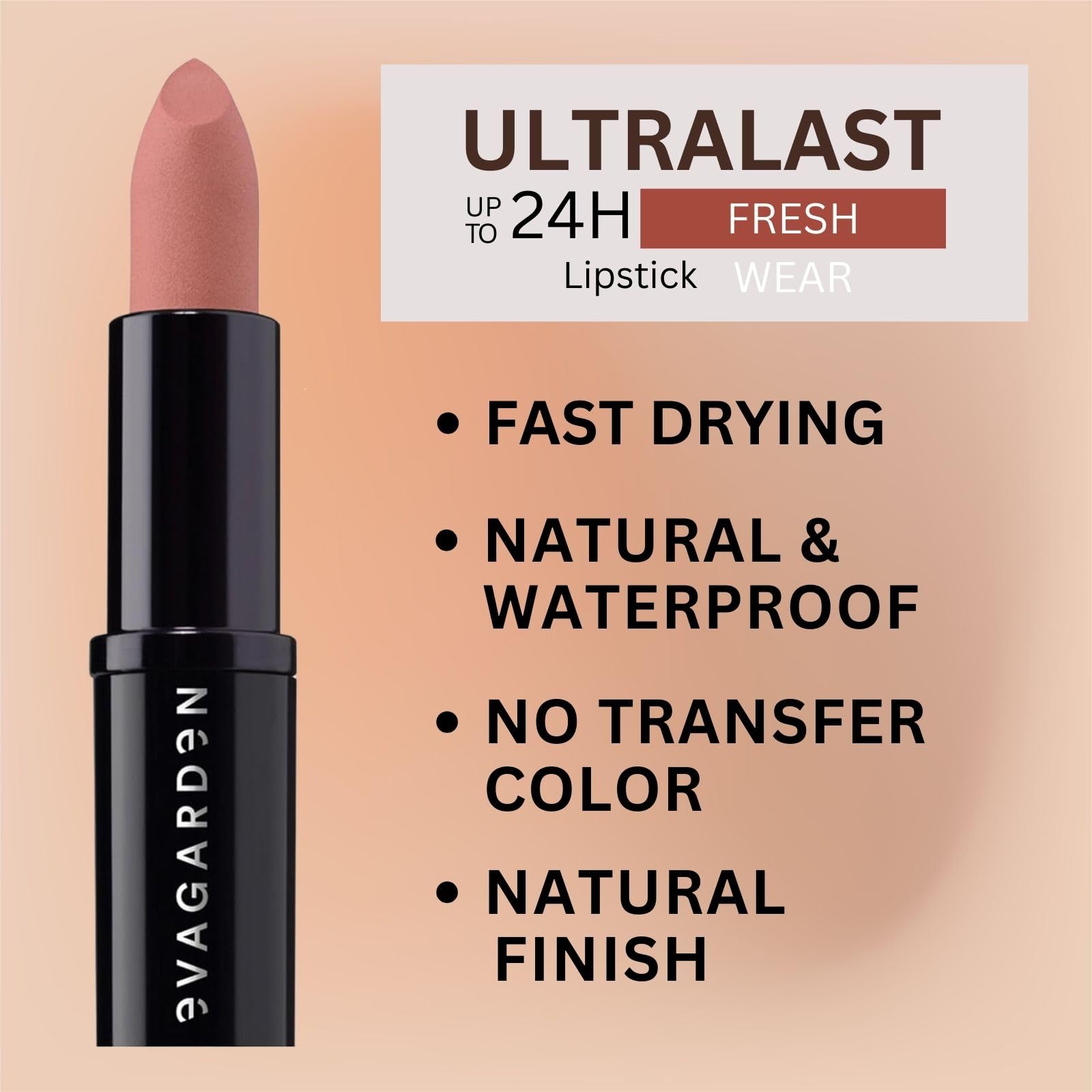 EVAGARDEN The Matte Lipstick - Velvety Texture and Vibrant Ultra-Matte Finish - Pigmented, Soft and Silky Formula and Smooth Application - Offers Bold Saturated Color - 636 Classic Nude - 0.1 oz