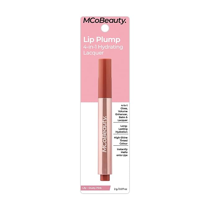 MCoBeauty Lip Plump 4-in-1 Hydrating Lacquer - Lucy, Candy Pink