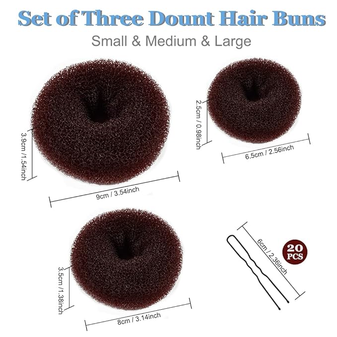TsMADDTs Donut Hair Bun Maker, Dark Brown Bun Maker for Dance, Invisible