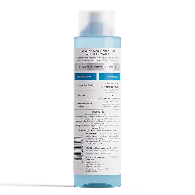 Eucerin Face Gentle Cleansing Hydrating Micellar Water, 13.5 FL OZ