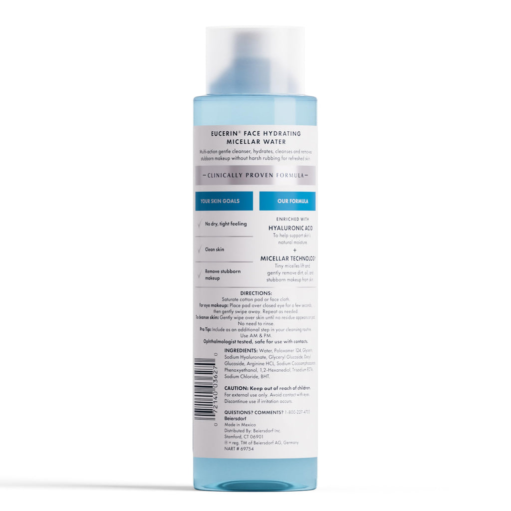 Eucerin Face Gentle Cleansing Hydrating Micellar Water, 13.5 FL OZ