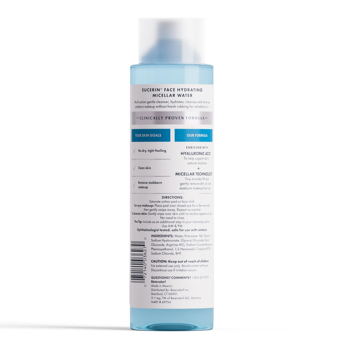 Eucerin Face Gentle Cleansing Hydrating Micellar Water, 13.5 FL OZ