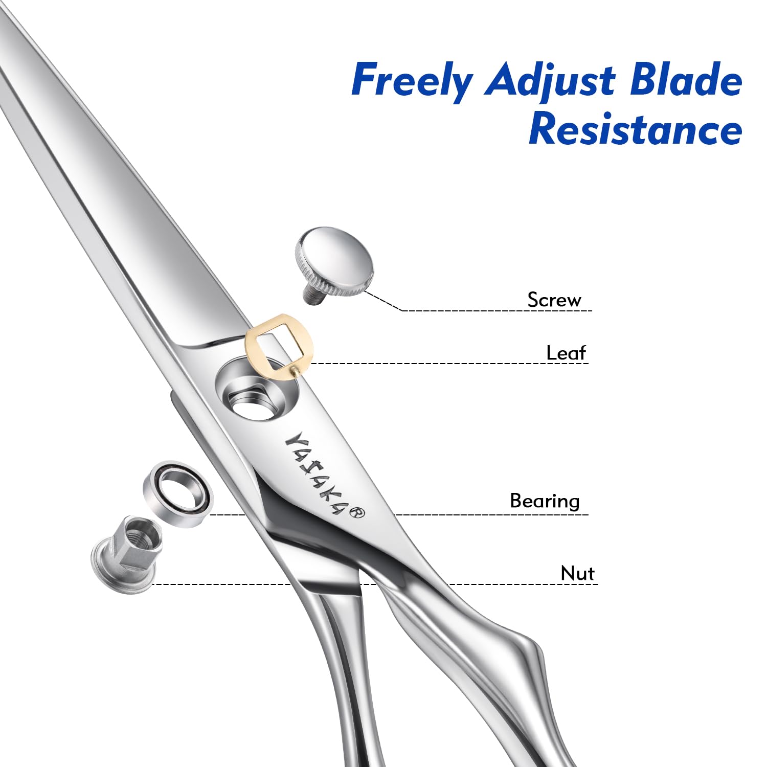 Professional Barber Shears for Hair Cutting with Razor-Sharp Blades & Cobalt Alloy Steel, Salon Hairstylist Hairdresser Precison Haircut Scissors for Women Men Kids, Home Use, 6 Inch