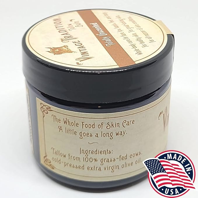Vintage Tradition Unscented Grass-Fed Tallow Balm | Sensitive Skin 2 oz