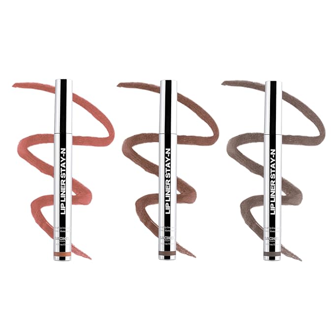 Sacheu Lip Liner STAY-N Peel Off Lip Stain Set, Deep Bundle, 3-Pack