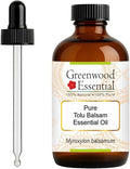 Greenwood Essential Tolu Balsam Essential Oil (Myroxylon balsamum) with Glass Dropper | Pure | Viscous Texture | Rich Aroma | Unisex | All Skin Types |Natural Extract Steam Distilled 120ml (4 oz)