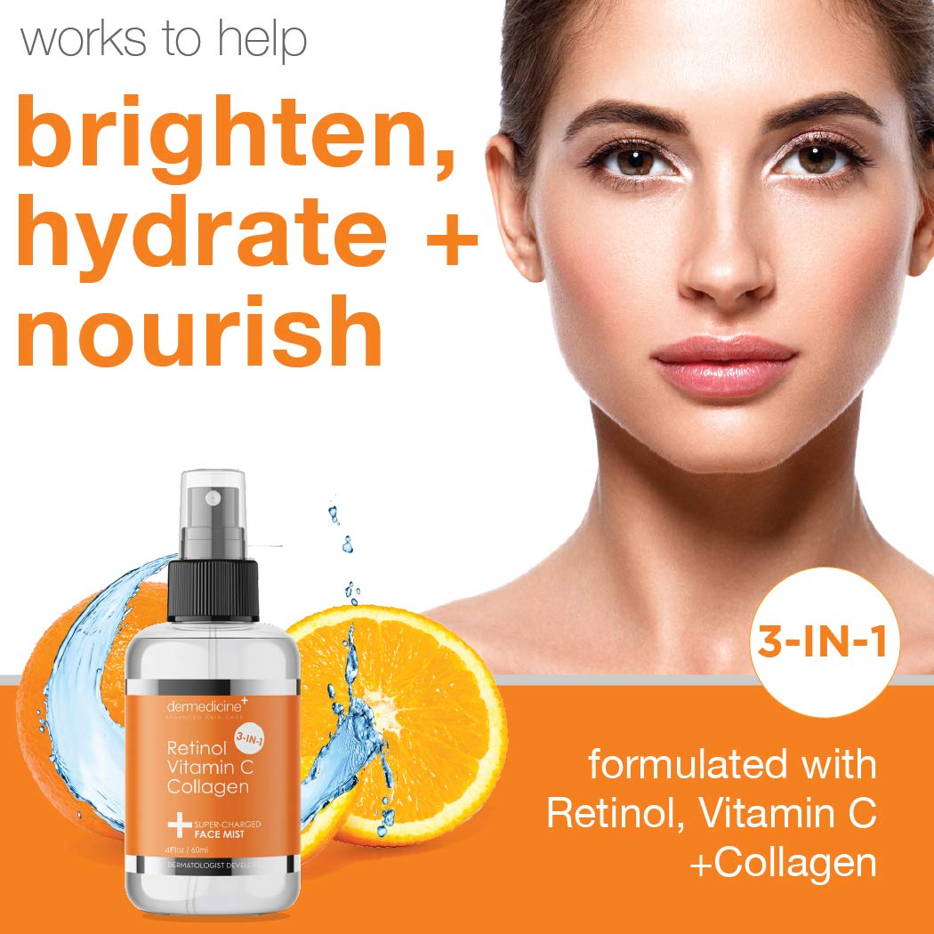 Anti-Aging Face Mist with Retinol, Vitamin C, Collagen, 4 fl oz, 120 ml