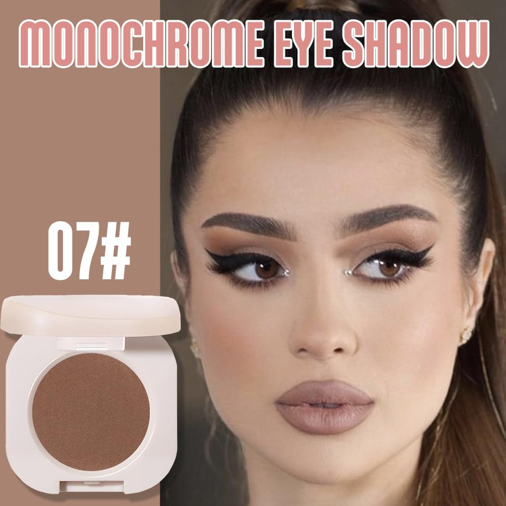 CAKAILA Single Nude Coffee Brown Matte Eyeshadow,Bright Intense Monochrome Eye Shadow,Apply Makeup Easily,Matte Pressed Powder Single Eyeshadow,24 Hour Eye Makeup Longwear Waterproof