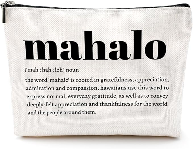 CQM Mahalo Definition Hawaiian Gifts Makeup Bag Hawaii Cosmetic Bag