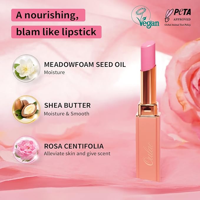 Oulac Pinky Purple Lipstick - Moisturizing Lip Stick Lavender Glossy Tinted Lip Balm, Sheer Shine Juicy Lip Gloss, Hydrating Formula for Dry Lip Care, Vegan Lipsticks Lilac G10