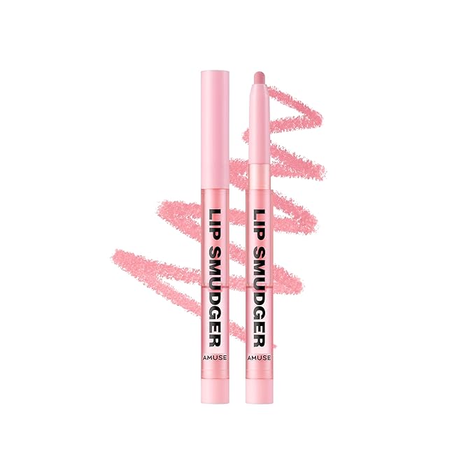 Amuse SEOUL Lip Smudger (01 BOKSOONGA) - Nude Peach, Lip Liner Pencil, Creamy Lip Contour, Smooth Velvet Texture, Matte Lipliner, Overlining Lips, Long-Lasting Wear, Vegan, Korean Beauty
