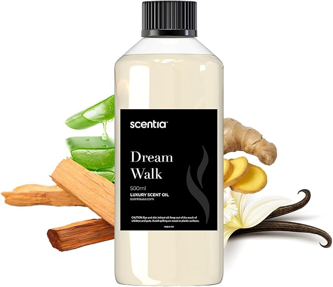 Scentia Dream Walk Diffuser Oil for HVAC Scent Machine – Hotel Fragrance Inspired by 5-Star Spa Resort – 500 mL – White Tea, Cedarwood & Amber Oil for Commercial & Cold Air Diffusers, Made in USA