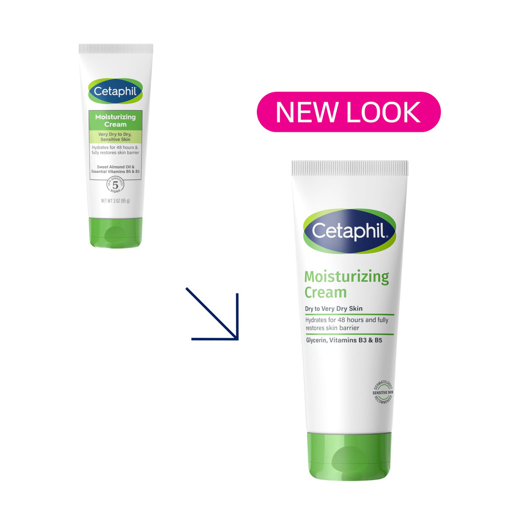Cetaphil Moisturizing Cream for Sensitive Skin, Fragrance Free, 3 oz, 3 ct