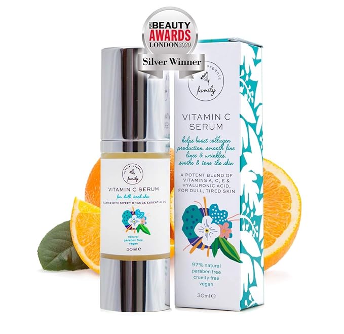 Vitamin C Serum for Face with Hyaluronic Acid, Aloe Vera, Retinol, and Vitamin E - Natural Skin Care for Beautiful and Healthy Skin - Brightening Serum for Dark Spots and Fine Lines