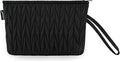 Gloppie Makeup Bag for Purse Small Puffy Cosmetic Bag Wristlet Pouch Black